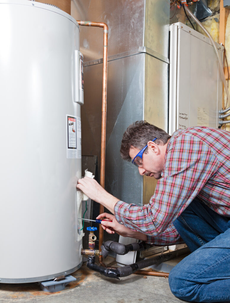 water heater getting repaired