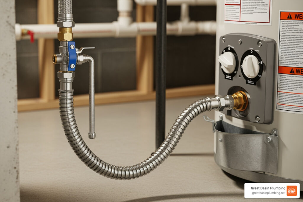 flexible gas line for hot water heater